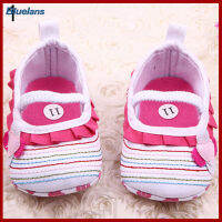 Bluelans®เด็กวัยหัดเดินเด็กสาวดอกไม้รองเท้าเปล prewalker 0-18 เดือน babyshoes สีกากี