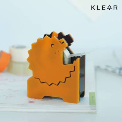 KlearObject Safari lion tape dispenser แท่นตัดสก๊อตเทป แกน 1 นิ้ว วัสดุอะคริลิค แท่นตัดเทป ตั้งโต๊ะ อะคริลิค แท่นเทปใส เทปใส ที่ใส่สก๊อตเทป ตัวตัดเทป