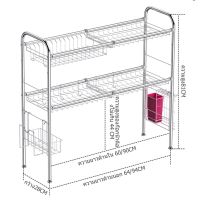 JAN ชั้นวางจาน HOT■MADOM Sink Shelf Rack  ชั้นวางจาน ที่คว่ำจานสแตนเลส คร่อมอ่างล้างจาน ชั้นวางจาน สแตนเลส ชั้นวางของในครัว ชั้นวางจาน ที่วางจาน ที่คว่ำจาน