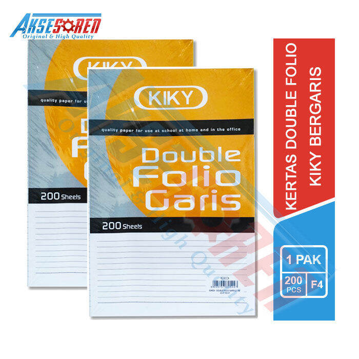 Kertas Double Folio Garis Kiky [1 Pack/200 Lembar] / Kertas Polio ...