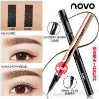 อายไลน์เนอร์ NOVO Fine Plastic Slim Liquid Eyeline Pen no.5201 โนโว กันน้ำ ไม่ไหลเยิ้ม หัวแปรงเรียวเล็ก เส้นคมตลอดวัน