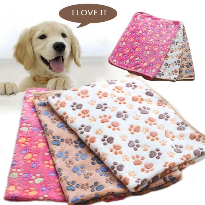 zzewea-ผ้ากำมะหยี่สำหรับผ้าห่มสัตว์เลี้ยงเบาะปูรองบ้านลูกสุนัขรูปอุ้งเท้าสุนัขนอนหลับสบาย