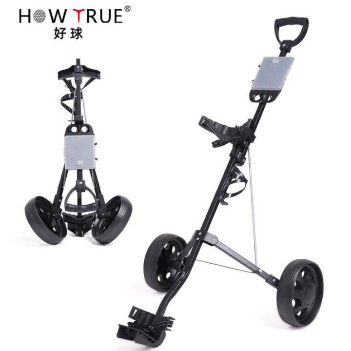 Golf Trolley With Foot Brake And Scorecard, 2 Wheels, Adjustable Handle