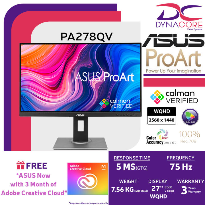 ASUS ProArt Display PA278QV Professional Monitor - 27-inch, IPS, WQHD ...