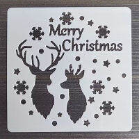 13*13 ซม.Merry Christmas แม่แบบ DIY Layering Stencils ภาพวาดสมุดภาพสี Embossing อัลบั้มตกแต่งการ์ด Templat-ygdds