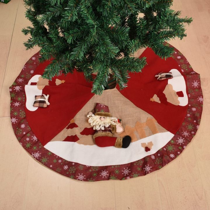 90cm-christmas-tree-skirt-red-christmas-tree-foot-cover-snowflake-santa-claus-printed-christmas-tree-carpet-base-mat-decor