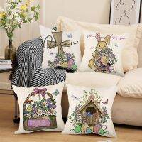 【hot】♀✆ Easter Printed Pillow- Cover Basket Cross Sofa Cushion Bedroom Cover Kissenbezug Funda De Almohadas