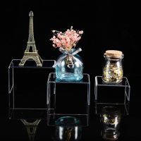 ONG Acrylic Display Risers 3 Size Steps Acrylic Display Stand Anti-Corrosion Clear Showcase Display Shelf for Figure Buffet jewelry storage bags plastic6x7