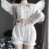 Sexy Negligee Vintage Nightwear White Lace Pyjamas Women Sleepwear Sets Lolita Shorts Pajamas Dressing Gown Nightie