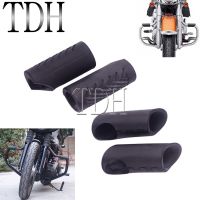 Motorcycle Engine Guard Crash Bar Knee Leg Rubber Cover Protective For Harley Street Softail Sportster Honda Suzuki Universal Covers