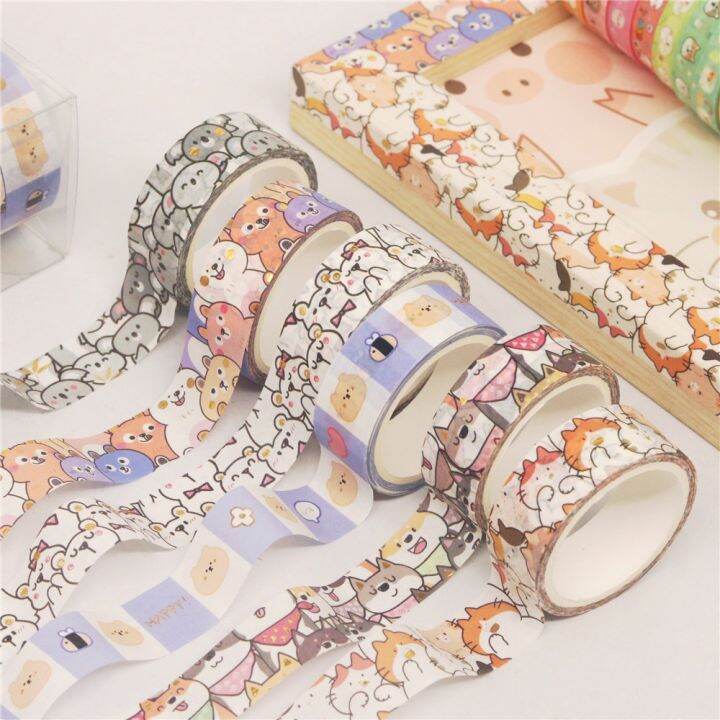 พร้อมส่ง-boxsetเทปวาชิ-เทป-washi-เทปตกแต่ง-น่ารัก-เทปกาว-ตกแต่งไดอารี่-สมุด-diy-ชิบะ-ทาสหมา-กาว-เทปกาว-กาว3m-3m-กาว2หน้า-เทปกาว-เทปกันลื่น-เทปกาวกันน้ำ-เทป