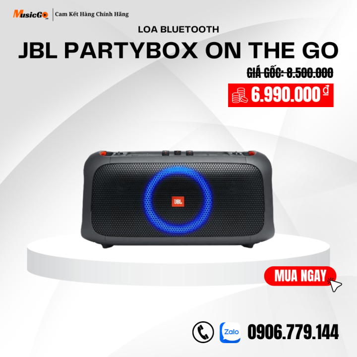 Hàng Chính Hãng] [Trả Góp 0%] Loa Bluetooth Di Động JBL Partybox On The Go  | Công Nghệ Âm Thanh JBL Pro Sound | Chống Nước IPX4 | Pin Chơi Nhạc 4 Giờ  | Bluetooth  