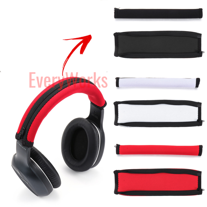 Plain Universal Headband Pad Cushion Zipper Cover for Over Ear