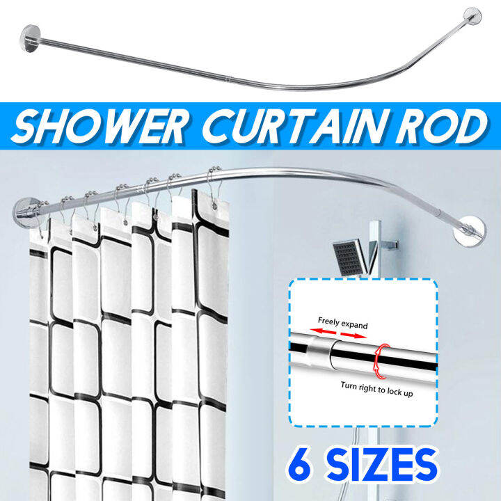 Dulcii L Shaped Shower Curtain Rod Bathroom Bathtub Curtain Pole Curved