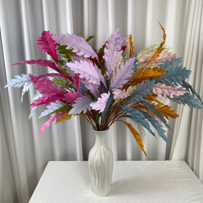 [AYIQ Flower Shop] ต้นเทียมไหมประดิษฐ์สีสันสดใสไม้ประดับปลอมตกแต่งบ้านของตกแต่งบ้านสมัยใหม่ธีมสีน้ำเงินอมแดงของตกแต่งงานแต่งงานเครื่องประดับใบไม้