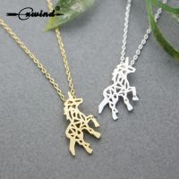 Cxwind New Unicorn Necklaces for Women Fashion Jewelry Tiny Brushed Cut Out Unicorn Pendant Necklace Statement Collar Bijoux Fashion Chain Necklaces