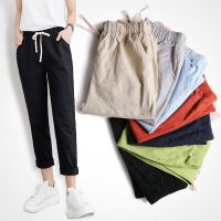 CODwuyan8340 棉麻九分裤直筒宽松休闲裤Cotton and linen cropped trousers thin straight loose casual pants春夏季薄款女水洗裤哈伦小脚裤子