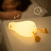 Cartoon Silicone Duck Nightlights Kawaii Led Night Light Rechargeable Lamp Patting Switch Children Kid Bedroom Decoration Gift