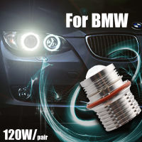 2pcs 120W Bright Lamp White LED Angel Eyes Marker Lights Bulbs for BMW E87 E39 M5 E60 E61 E63 E64 M6 E65 E66 E83 X3 E53 X5 00-08