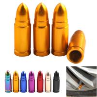 4 ชิ้นรถบรรทุกล้อ Stem อลูมิเนียม Bullet ยางฝาครอบวาล์วหมวก GOLD-ttlg4809