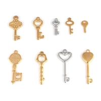 5pcs Stainless Steel Key Pendant Charms for DIY Jewelry Making Handmade Components Bracelet Finding Accessories Jewelry Charm DIY accessories and othe