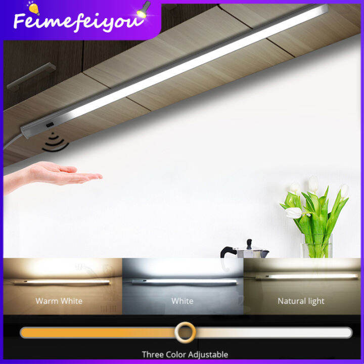 LED Night Lights Cabinet Light PIR Motion Hand Sweep Sensor with USB Plug 30/40/50CM for Kitchen ...