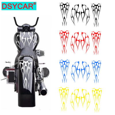 DSYCAR 1Set Motorcycle Flame Stickers, Gas Tank Fender Decal Universal Fits all Motorcycle