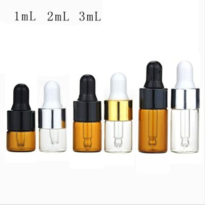 【YF】♛✻  10PCS Glass Bottles w/ Dropper 1/2/3