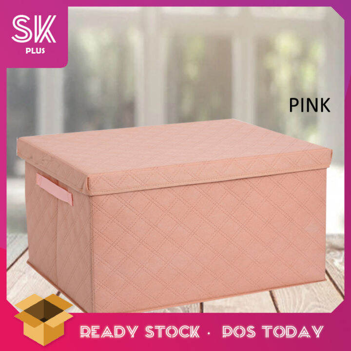 SKPLUS High Capacity Thick Non Woven Fabric Folding Storage Box With