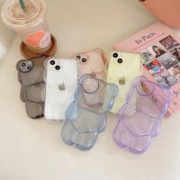 [COD] and ins simple transparent three-dimensional bear 13Promax/12Pro mobile phone case suitable for iPhone11 soft shell X