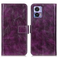 SmartPhonemall For Motorola Edge 30 Lite / Edge 30 Neo Retro Crazy Horse Texture Leather Phone Case(Purple)