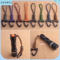 SADWSJ 2pcs 8สี กระเป๋าเป้สะพายหลังช่วยชีวิตฉุกเฉิน การป้องกันตนเอง Parachute CORD พวงกุญแจรูปกุญแจ พวงกุญแจพาราคอร์ด เชือกเส้นเล็กหัวเข็มขัดสามเหลี่ยม