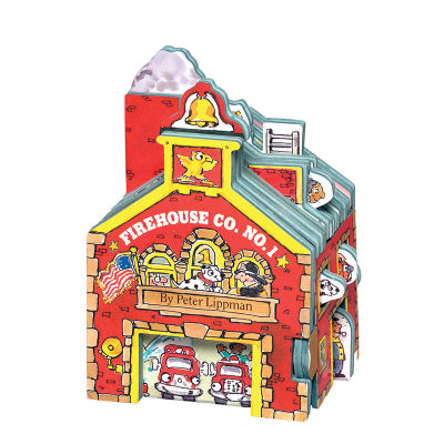 Original English firehouse Co. No. 1 fire station workman mini house series childrens Enlightenment picture book cardboard toy book modeling book