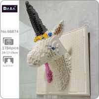 Daia 66874 Unicorn House Monster Animal Head Mural Wall Painting DIY Mini Diamond Blocks Bricks Building Toy for Children no Box