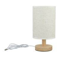 Nightstand Lamp Great Decor Minimalist Design USB 3W Easy Install Small Table Lamp Fabric Linen Lampshade for Living Room