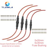 1 5ชิ้น5*20มม. 6*30มม. ชนิดสกรูแก้วกระจกที่วาง5X20mm กับ22 20 18 16ลวด14AWG 250V 5X20MM ฟิวส์แก้วปลอกหลอดฟิวส์