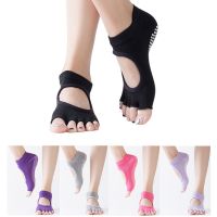 【YD】 Half Toe Socks Non-Slip Peep Anti-Slip Pilates Ankle Grip Durable Five Toes Cotton Woman