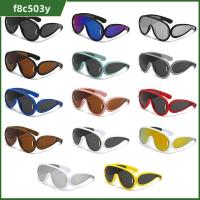 F8C503Y ขนาดใหญ่สุดไซต์ แว่นตากันแดดคลื่น UV400 วันพีซ เฉดสีกีฬาพังก์ Y2K กระจกสีเงิน แว่นตาสำหรับแว่นตา สำหรับผู้หญิงและผู้ชาย