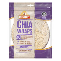 Mission Chia Wraps 360g แผ่นแป้งมิชชั่นเมล็ดเชีย ขนาด 360 กรัม (0197)