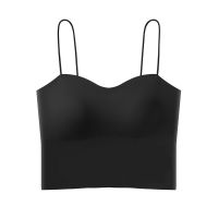Spot parcel post Korean Style New Seamless Tube Top Underwear Womens Spaghetti Strap Wireless Small Chest Push up Strapless and Undershirt Camisole
