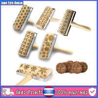 【ขายร้อน】Christmas Embossed Rolling Pin เป็นมิตรกับสิ่งแวดล้อมครัวไม้เครื่องมือพิมพ์เค้กเกล็ดหิมะ