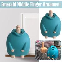 Middle Finger Up Table Decoration Ornaments Figure Smiling Decoration Toys Table Finger Desk E0V2