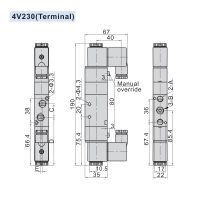 4V210 06/18 4V220 08/10 4V230C/E/P 08/10 Pneumatic Electric Solenoid Valve 5 Way 2 Position Control Air Gas Magnetic Valve