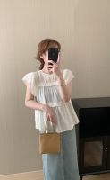 Hot sale 2023High quality new style Asi studios Korean version retro sweet little flying sleeve doll collar top shirt