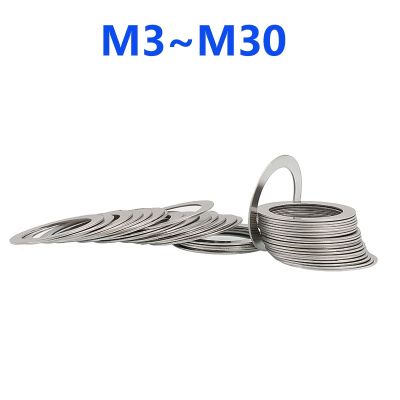 【CW】 Flat Washer 304 Stainless Steel Ultra Thin Gasket Precision Adjusting M3 to M30 0.1mm 0.2mm 0.3mm 0.5mm 10Pcs
