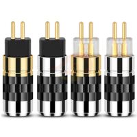 ❁✥ 0.78mm 2 Pins Headphone Jack For UM3X W4R UE18 HiFi Headset Gold-Plated Minijack Soldering 0.78 Plug Earphone DIY Aduio Adapter