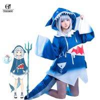 ROLECOS Hololive Gawr Gura Cosplay Costume ENG Shark Costume For Women Halloween Youtuber Cosplay Full Set Tail