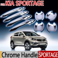 สำหรับ KIA Sportage ฝาครอบที่จับประตูชุบโครเมียมตัดแต่ง4ประตู2010 2011 2012 2013 2014 2015สติกเกอร์อุปกรณ์เสริมแต่งรถ