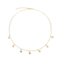 Gold Color Star Party Womens Pendant Necklace Fashion Female Choker Necklaces Jewelry Simple Ladies Pentagon-Star Jewelry Gifts