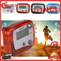 1 ~ 10ชิ้น Pedometer ขั้นตอนแคลอรี่กิโลเมตรเคาน์เตอร์เดินการออกแบบดิจิตอลคลิป Run กระเป๋ามินิระยะทาง